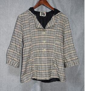 Volcom Plaid Shmad Jacket Hooded Button Front Cotton Jacket Women’s Medium